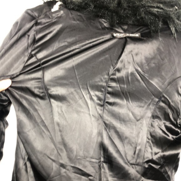 Rare Vintage Betsey Johnson Mongolian Faux Fur Animal Print 90s Y2k Trench Coat - Picture 15 of 16